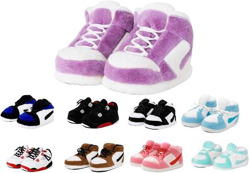 Warm Sneaker Slippers Anti Slip Soft Comfy House Shoes Plush Fuzzy Slide One Size Fits Most Bigfoot Gift Winter Fluffy Slides For Indoor Outdoor in Saudi Arabia