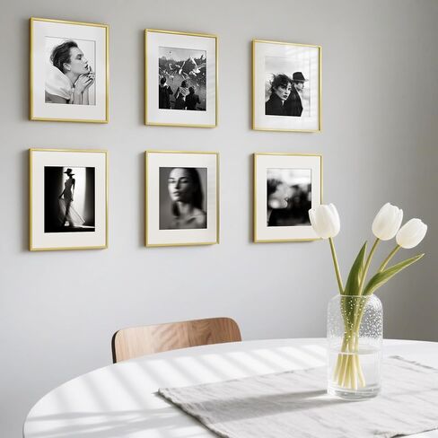إطار صورة من الألومنيوم مقاس 11 × 14 ذهبي من upsimples، صورة عرض مقاس 8 × 10 مع حصيرة أو 11 × 14 بدون حصيرة، إطار ملصق معدني معلق على الحائط مع غطاء أكريليك، عبوة واحدة in Kuwait