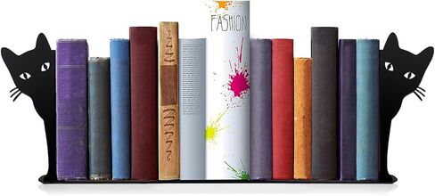 مختلس النظر القط المعادن الدفتين الأسود القط المعادن كتاب ينتهي للأرفف الزخرفية للكتب الثقيلة، رف الكتب ديكور القط للمنزل مكتب القط الهدايا عاشق in Saudi Arabia
