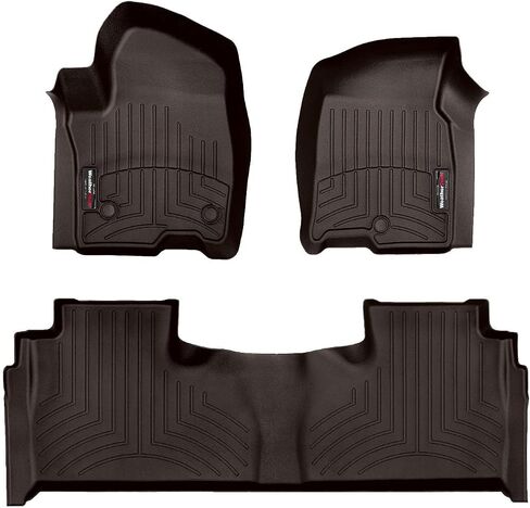 WeatherTech Custom Fit FloorLiners for Escalade, Escalade-V, Yukon, Escalade-V ESV, Suburban, Tahoe - 1st & 2nd Row (441632-1-2), Black in Saudi Arabia