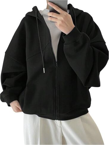 Verdusa Women's Zip Up Hoodies Fall Fashion Outfits Comfrt Hoodie Streetwear Long Sleeve Sweatshirt in Saudi Arabia