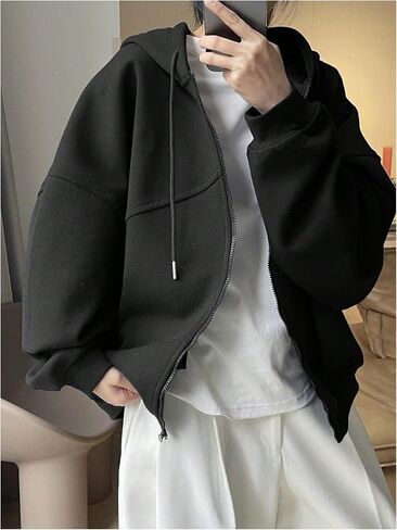 Verdusa Women's Zip Up Hoodies Fall Fashion Outfits Comfrt Hoodie Streetwear Long Sleeve Sweatshirt in Saudi Arabia
