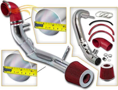 Rtunes Racing Cold Air Intake Kit + Filter Combo RED Compatible For 06-11 Honda Civic Si 2.0L I4 in Saudi Arabia