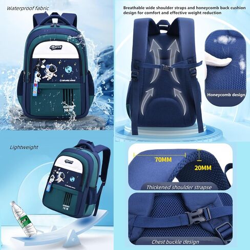 ZHANAO Backpack Set for Boys Astronaut Schoolbag with Lunch Box Pencil Case Set Bookbags for Kids Children Waterproof Lightweight Backpacks in Kuwait