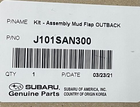 Subaru Mud Flaps 2022-2025 Outback J101SAN300 Set of 4 Genuine OEM in Saudi Arabia