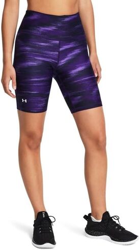 Under Armour Women's AOP Biker High Rise Compression 8" Shorts Small (US, Alpha, Medium, Regular, Regular, Pink/Purple Multi 603) in Saudi Arabia
