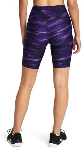 Under Armour Women's AOP Biker High Rise Compression 8" Shorts Small (US, Alpha, Medium, Regular, Regular, Pink/Purple Multi 603) in Saudi Arabia