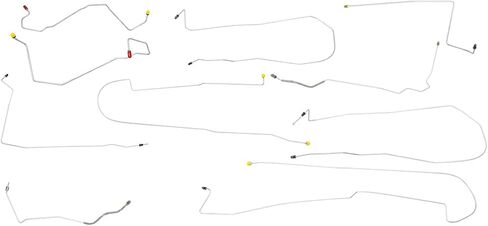 Inline Tube Compatible with 2000-03 Buick LeSabre Four-Wheel Disc w/ABS Complete Brake Line Kit 10pc, Stainless in Saudi Arabia
