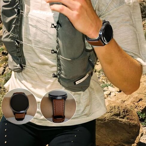 حزام لساعة Galaxy Watch 8 40/44 مم 2025، أساور لساعة Samsung Galaxy Watch 8 Classic 46 مم، جلد للأعمال مع حزام معصم بديل من السيليكون للرجال والنساء. in Kuwait
