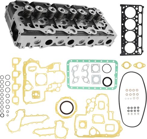 مجموعة رأس الأسطوانة والحشية الكاملة من maxpeedingrods مع صمامات زنبركية 19077-03048 لمحرك Kubota V2203 V2203T V2203E V2203B، لبوبكات 753 753C 753F، لجرار كوبوتا L4200 L4300 L4310 in Saudi Arabia