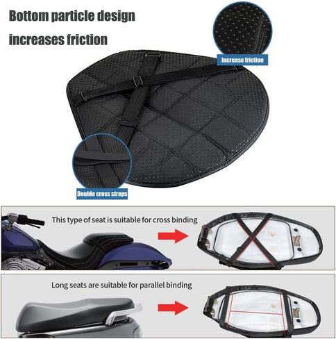 Motorcycle Seat Cushion for BMW R1250RT R1250RS R 1250 RT RS, Comfort Motorcycle Seat - Foam Gel & Ventilated Design Breathable Anti-Slip Seat Pad Protector - for Long Rides in Saudi Arabia