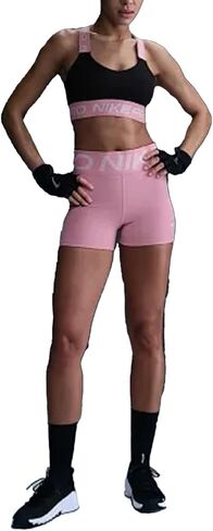 شورت Nike Pro Sculpt للسيدات عالي الخصر مقاس 3 بوصات (وردي أساسي/أبيض، FV7033-699) in Saudi Arabia