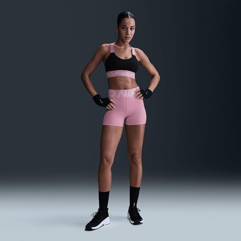 شورت Nike Pro Sculpt للسيدات عالي الخصر مقاس 3 بوصات (وردي أساسي/أبيض، FV7033-699) in Saudi Arabia