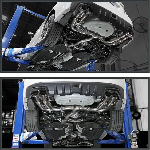 Spec-D Tuning 4" Stainless Steel Quad Tip Catback Exhaust System Compatible with 2015-2021 Subaru WRX STI in Saudi Arabia