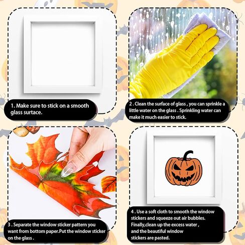 Halloween Ghost Window Cling Sticker Spooky Ghost Pumpkin Black Cat Reusable Window Decals for Party Home Classroom Decor, 6 Sheets in Saudi Arabia