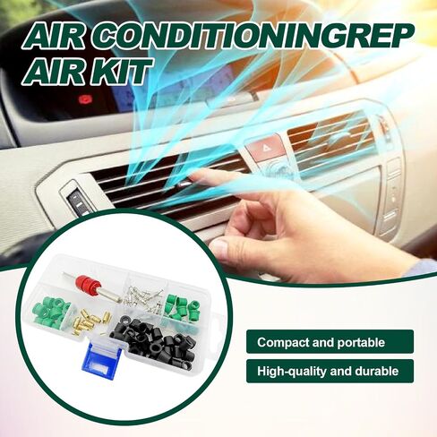 71Pcs HVAC Hose Gasket Air Condition Repair Kit Repair Tool 10Pcs Valves 10Pcs Valve Cores 50Pcs Hose Gaskets HVAC Hose Gasket HVAC Hose Seals in Saudi Arabia