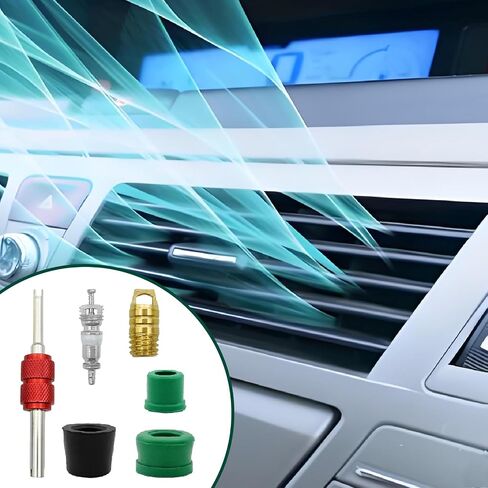 71Pcs HVAC Hose Gasket Air Condition Repair Kit Repair Tool 10Pcs Valves 10Pcs Valve Cores 50Pcs Hose Gaskets HVAC Hose Gasket HVAC Hose Seals in Saudi Arabia