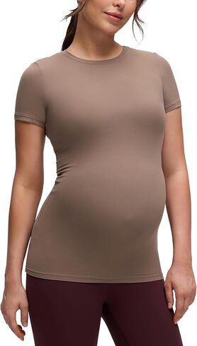 CRZ YOGA Softembrace قمصان الأمومة قصيرة الأكمام للنساء لينة عادية طاقم الرقبة الحمل القمم الخروج الأساسية تي شيرت in Kuwait