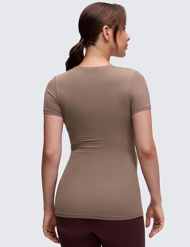 CRZ YOGA Softembrace قمصان الأمومة قصيرة الأكمام للنساء لينة عادية طاقم الرقبة الحمل القمم الخروج الأساسية تي شيرت in Kuwait