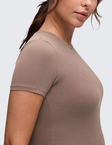 CRZ YOGA Softembrace قمصان الأمومة قصيرة الأكمام للنساء لينة عادية طاقم الرقبة الحمل القمم الخروج الأساسية تي شيرت in Kuwait
