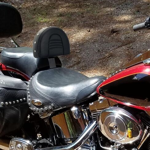 Mofun Driver Rider Backrest Mount Kit Compatible with Harley Heritage Softail 1993-2006 with Stock Seats Pu Leather Backrest Pad, Black in Saudi Arabia