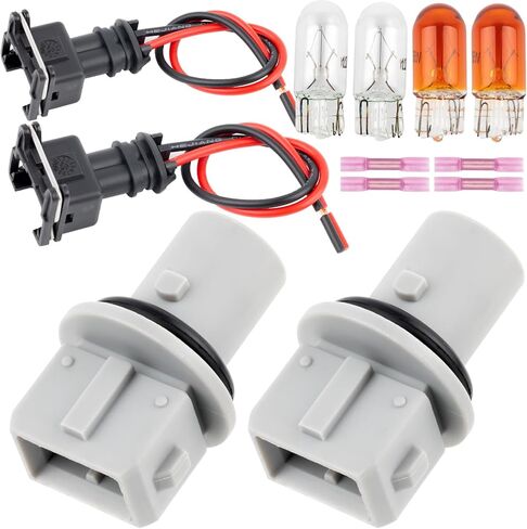 مقبس لمبة إضاءة جانبية مع حزام سلكي مناسب لفورد F250 F350 F450 F550 Transit Mercury Cougar Fender Clearing Lamp Base استبدال OE F8RZ13K371AA قطعتين مع لمبة T10 in Saudi Arabia