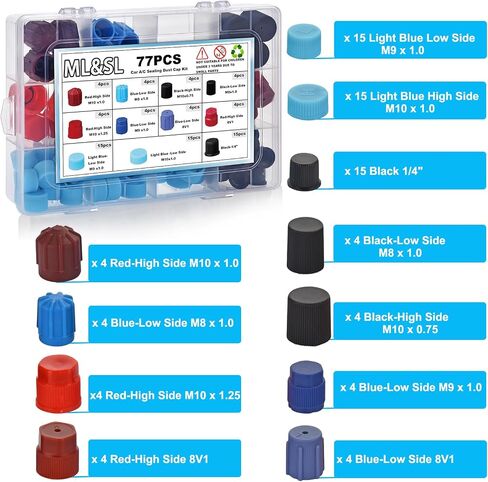 Car A/C Repair Kit, 270PCS Rubber O-Ring Seal Kit + 40PCS Car Air Conditioner Valve Core Kit for R12 R134a A/C with Remover & Install Tool+10pcs R134a AC Valve Caps, Fix Refrigeration System in Saudi Arabia