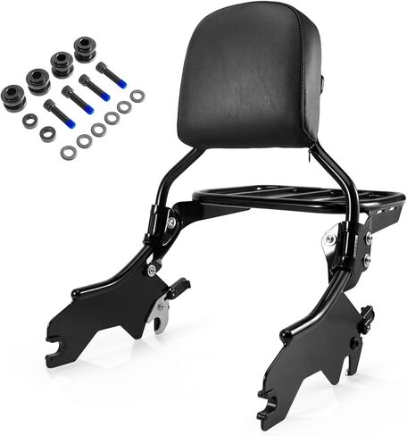 Holdfast Detachable Backrest Sissy Bar Pack of Sport Luggage Rack Fit Harley Softail Sport Glide Low Rider FLSB FXLR FXLRS FXLRST 2018-Later Black with Docking Hardware Kit in Saudi Arabia