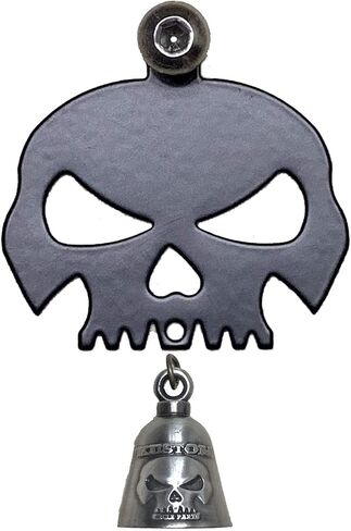 Kustom Cycle Parts Universal Matte Black Skull Bell Hanger With Bell - Bolt and Ring Included. Fits all Harley Davidson Motorcycles & More! Proudly MADE IN THE USA! (Gloss Black) in Saudi Arabia