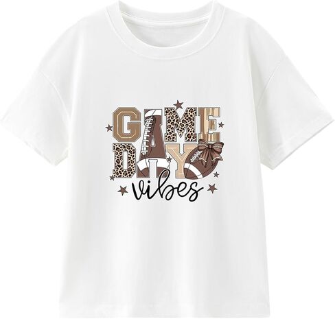 طفل قميص كرة القدم الفتيان الفتيات لعبة يوم تي شيرت الاطفال البيسبول المحملة ملابس قطنية لطيف كم قصير بلايز 2T-8 سنوات in Kuwait