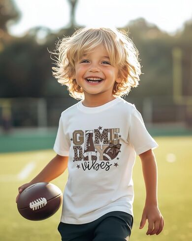 طفل قميص كرة القدم الفتيان الفتيات لعبة يوم تي شيرت الاطفال البيسبول المحملة ملابس قطنية لطيف كم قصير بلايز 2T-8 سنوات in Kuwait