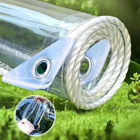 Clear Vinyl Tarp 3.3'x8.2' Clear Tarps Heavy Duty Waterproof 14 Mil Thicken Transparent Waterproof Tarpaulin Clear Tarps with Grommets for Covering Garden Plant Patio Greenhouse Tarp in Saudi Arabia