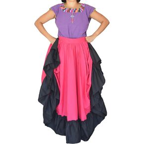 Grahmart Professional Dance Skirt for Folkloric Mexican Flamenco Doble Vuelo in Kuwait