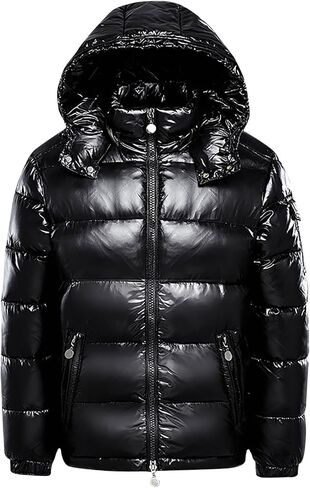 Glossy Puffer Jacket Men Quilted Insulated Jacket Zip up Padded Coat Warm Down Jacket Casual Winter Jacket Outwear in Saudi Arabia