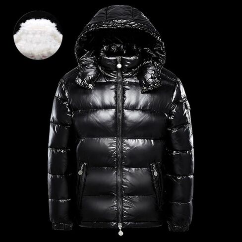 Glossy Puffer Jacket Men Quilted Insulated Jacket Zip up Padded Coat Warm Down Jacket Casual Winter Jacket Outwear in Saudi Arabia
