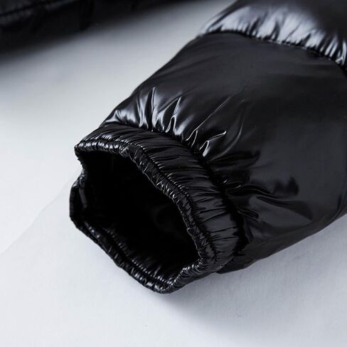 Glossy Puffer Jacket Men Quilted Insulated Jacket Zip up Padded Coat Warm Down Jacket Casual Winter Jacket Outwear in Saudi Arabia