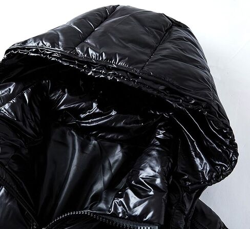 Glossy Puffer Jacket Men Quilted Insulated Jacket Zip up Padded Coat Warm Down Jacket Casual Winter Jacket Outwear in Saudi Arabia