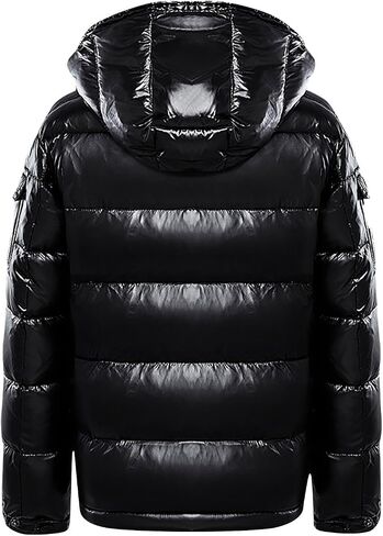 Glossy Puffer Jacket Men Quilted Insulated Jacket Zip up Padded Coat Warm Down Jacket Casual Winter Jacket Outwear in Saudi Arabia