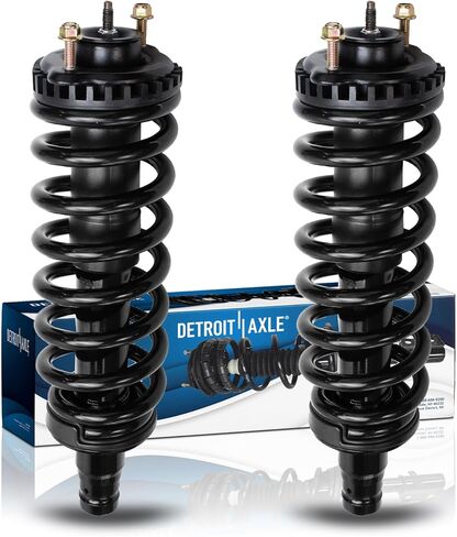 محور ديترويت - 2 دعامة أمامية لسيارة Chevy GMC Trailblazer EXT Envoy XL XUV Buick Rainier Isuzu Ascender كاملة 2 دعامة أمامية مع استبدال زنبركي ملفوف مجموعة صدمات جاهزة in Saudi Arabia