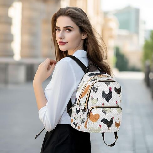 سلالات الدجاج من ALAZA حقيبة ظهر نسائية بدون خياطة حقيبة كتف للسيدات حقيبة كتف Daypack حقيبة سفر 7.5 لتر in Saudi Arabia