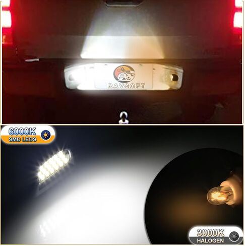 مجموعة مصابيح لوحة ترخيص LED لـ 1999-2013 Chevy Silverado GMC Sierra 1500 2500 3500 Avalanche Suburban Tahoe Yukon Chrome Housing 6000K أبيض، حزمة من 2 in Kuwait