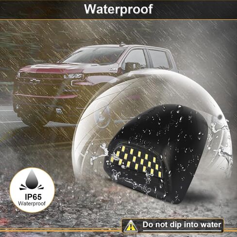 مجموعة مصابيح لوحة ترخيص LED لـ 1999-2013 Chevy Silverado GMC Sierra 1500 2500 3500 Avalanche Suburban Tahoe Yukon Chrome Housing 6000K أبيض، حزمة من 2 in Kuwait