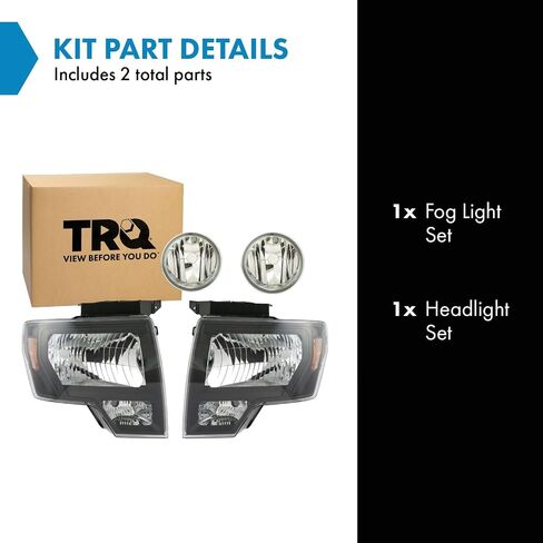 طقم الإضاءة TRQ FO2502287 FO2503287 FO2592220 FO2593220 FO2594104 FO2595104 متوافق مع 2009-2010 Ford F-150 in Saudi Arabia