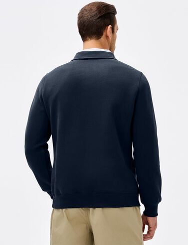JMIERR Mens Casual Cotton Polo Sweatshirts Long Sleeve Button Collared Pullover Shirts in Saudi Arabia