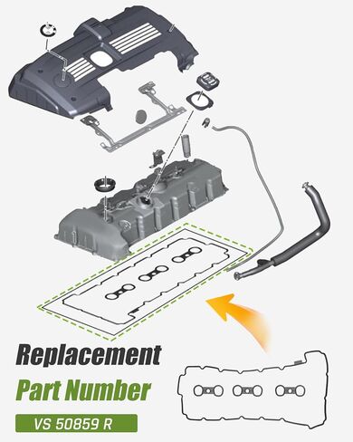 Valve Cover Gasket Set Fit for BMW 128i 2008-2013, 328i 2007-2013, X3 2007-2012, 528i 2008-2011, 535i 2008-2010, X5 2007-2010, Z4 2007-2011 Replace VS 50859 R in Saudi Arabia