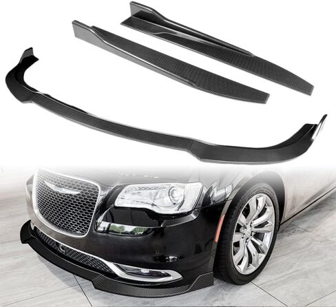 Q1-TECH, 5PCS Front Bumper Lip + Side Skirt Rocker Winglet Canard Diffuser Wing Compatible with 2015 2016 - 2021 Chrysler 300 , Front Bumper Lip Spoiler Air Chin Body Splitter ABS (Glossy Black) in Saudi Arabia