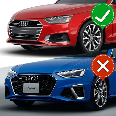 Q1-TECH, 5-Piece Front Bumper Lip + Side Skirt Rocker Winglet Canard Diffuser Wing Compatible with 2020-2022 Audi A4 Quattro Sedan, Front Lip Air Chin Spoiler Body Splitter ABS (Painted Black) in Saudi Arabia