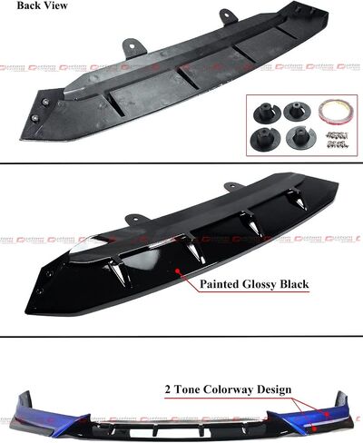 ACR Style JDM مطلي بلونين أسود لامع لؤلؤي أزرق أمامي طقم مصد الشفاه متوافق مع 2021 2022 Honda Accord EX LX Touring Sport in Saudi Arabia