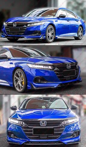 ACR Style JDM مطلي بلونين أسود لامع لؤلؤي أزرق أمامي طقم مصد الشفاه متوافق مع 2021 2022 Honda Accord EX LX Touring Sport in Saudi Arabia