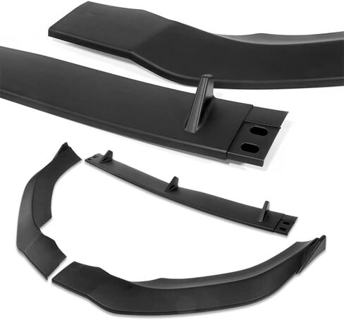 Q1-TECH, 5-Piece Front Bumper Lip + Side Skirt Rocker Winglet Canard Diffuser Wing Compatible with 2020-2022 Audi A4 Quattro Sedan, Front Lip Air Chin Spoiler Body Splitter ABS (Painted Black) in Saudi Arabia
